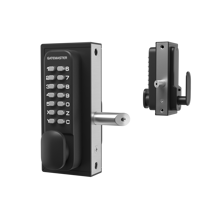 Gatemaster Superlock RVS slot rechtsdraaiend voor koker 10-30 mm zwart - 1-zijdig codeslot en hendel