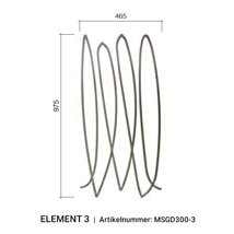 Arteferro Designpaneel Waves 300 serie - element 3 - vierkant 12 mm - (hxb) 975x465 mm 